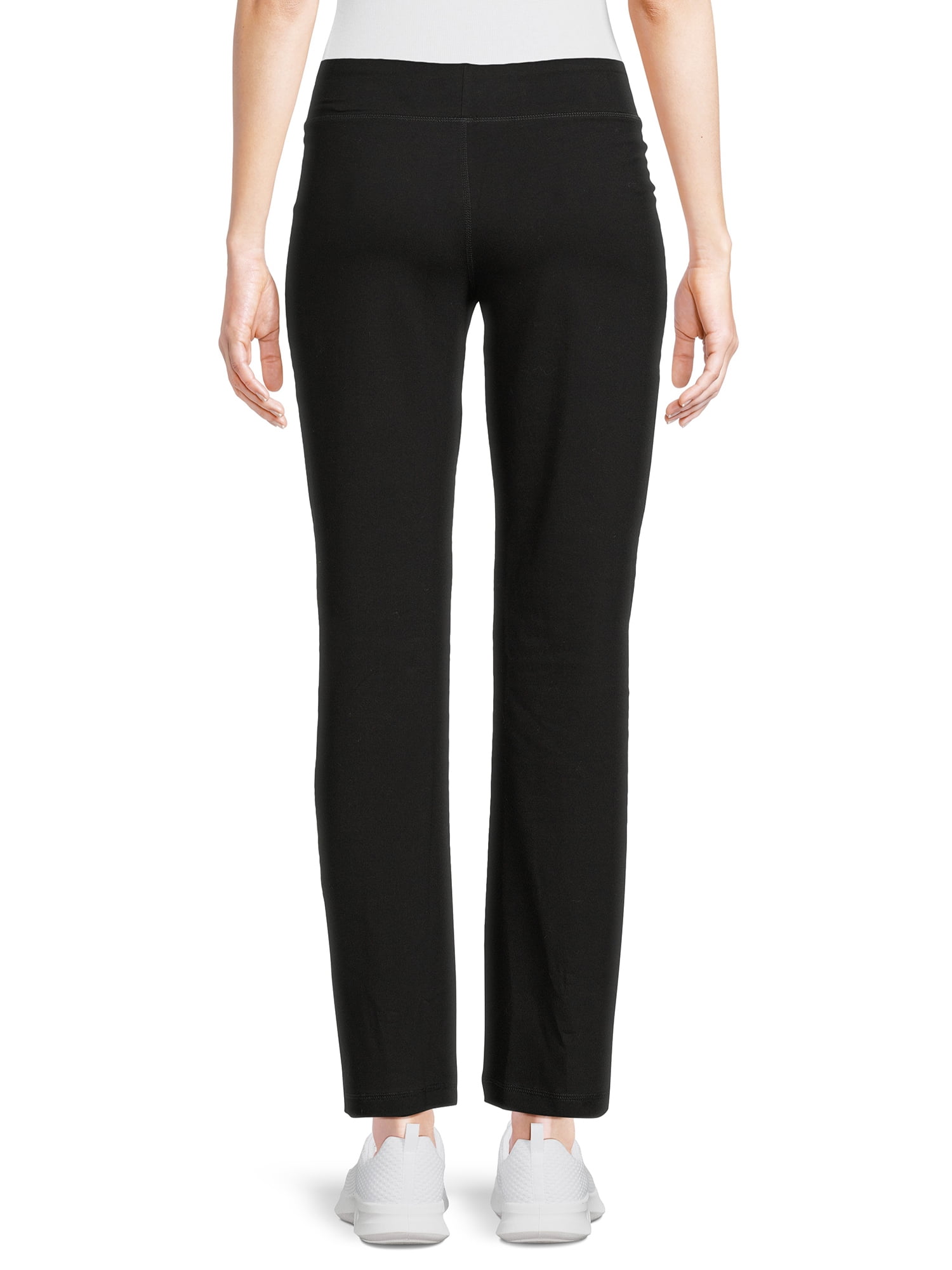 Athletic Works Women's Black Knit Relaxed Pants Slash Pockets Tie