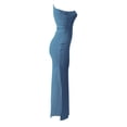 thumbnail image 3 of Txlixc Vestidos Largos para Mujer, Adulto Color Sólido Sin Mangas Un Hombro Plisado Abertura Lateral Slim Fit Vestido Femenino Txlixc Moda, 3 of 5