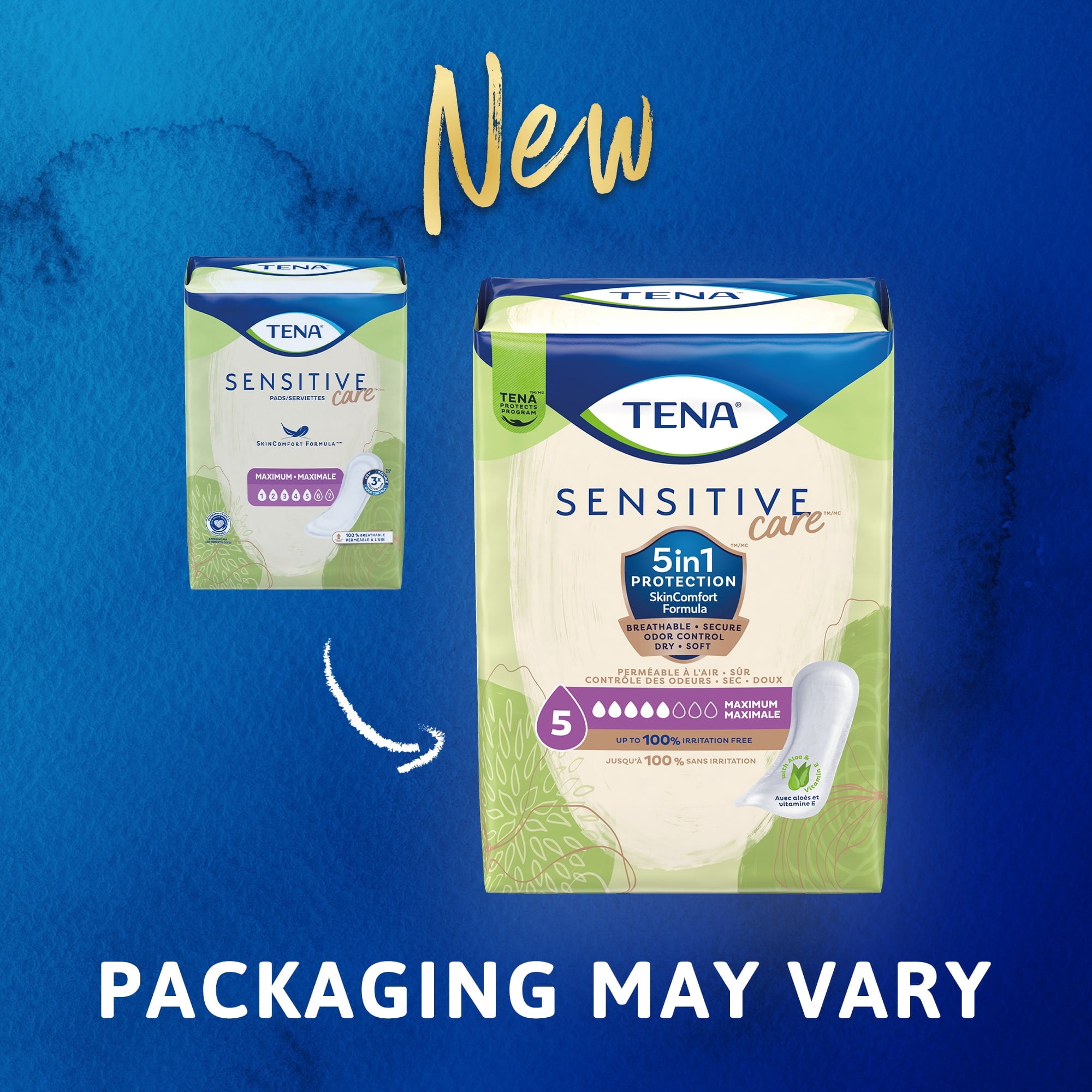 Tena Sensitive Care Extra Coverage Long Pads, 39 Ea..