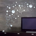 thumbnail image 3 of Bubbles Wall Decals 3D Silver Mirror Wall Stickers Set Removable Acrylic Smiling Face Wall Decals Plastic & Murals, 3 of 4
