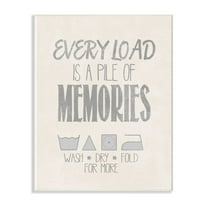 The Stupell Home Decor Collection Soft Grey Textured Every Load Is A Pile of Memories Typography Wall Plaque Art