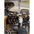 thumbnail image 4 of Outdoor Tablecloth with Umbrella Hole and Zipper, Halloween Square Table Cloth 54x54 Inch Waterproof Tablecloth, Orange Pumpkins White Funny Ghost Black Cat Picnic Table Cover for Patio Camping, 4 of 7