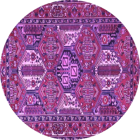 Ahgly Company Indoor Round Persian Purple Traditional Area Rugs, 3' Round
