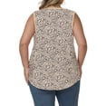 thumbnail image 3 of NISVIYA Tank-Tops for Women Summer Trendy Pleated Square Neck Tunics Casual Beige Leopard Printed Sleeveless Shirts S, 3 of 7