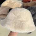 thumbnail image 5 of ievspot Women Winter Bucket Hat Fuzzy Plush Short Brim Dome Windproof Warmth Sun Protection Fisherman Cap Outdoor Travel Headwear, 5 of 8
