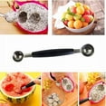thumbnail image 6 of 1Pc/2Pcs/3Pcs/4Pcs Double-Sided Fruit Melon Baller Spoon, 2 in 1 Stainless Steel Scoop Cutter,18cm/7.08inch, 6 of 6