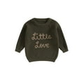 thumbnail image 1 of xiaxaixu Pull pour Bébé Fille, Manches Longues Col Rond Lettres Hiver Pull Tricoté Chaud Vêtements Automne Hiver, 1 of 8