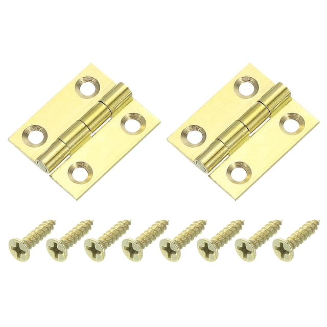 Uxcell 2Pcs Bisagras de Doble Acción, 1 pulgada Bisagras de Latón para Puertas Pequeñas Bisagras de Gabinete