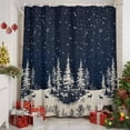 thumbnail image 2 of Xmas Reindeer Christmas Tree Winter Snowflakes Shower Curtain for Bathroom, Black Beige Waterproof Shower Curtains Washable Quick Dry with Hooks Bathtub Curtains 72x72IN, 2 of 9