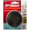 Super Sliders 2 1/2" Round Self Stick Non-Skid Gripper Pad Plastic Brown, 4 Pack