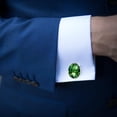 thumbnail image 4 of Saint Patrick's Day Formal Attire Stainless Steel Cufflink Set for Men - Ideal for Suits and Dress Shirts, 4 of 6
