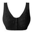 thumbnail image 2 of ManxiVoo Plus Size Supportive Tank Top Bra Front Closure Full Coverage Non Padded Comfort Underwire Free Design L Size Black, 2 of 9
