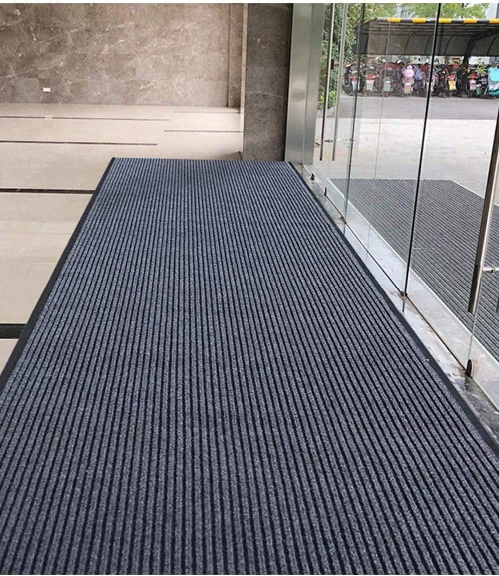 Extra Large Front Door Mat Outdoor Indoor Entrance Mat Doormat Striped Low Profile Rubber Back