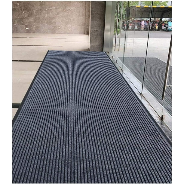 Extra Large Front Door Mat Outdoor Indoor Entrance Mat Doormat Striped Low Profile Rubber Back