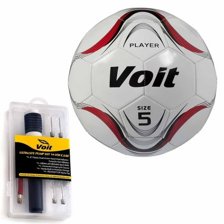 UPC 639504321252 product image for Voit Size 5 Player Soccer Ball with Ultimate Inflating Kit, White and Red Graphi | upcitemdb.com