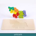 thumbnail image 1 of Juguetes educativos cognitivos de madera para educación temprana para niños, rompecabezas estéreo 3D con formas de animales de madera que se acumulan y combinan, 1 of 2