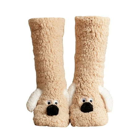 LARUYEKO Fuzzy Socks for Men & Women Cozy Winter Warm Slipper Socks Microfiber Soft Home Sleeping Socks Garter Belt Thigh High Stockings Silicone Nylon Thigh Highs Lingerie Stockings for Women