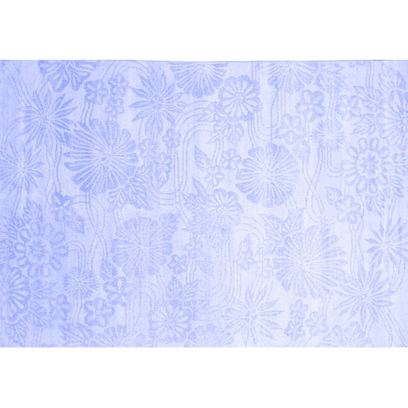 Ahgly Company Machine Washable Indoor Rectangle Abstract Blue Contemporary Area Rugs, 6' x 9'
