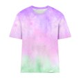 thumbnail image 3 of Fmbrln Womens Summer Short Sleeve T-Shirts Fashion Crew Neck Gradient Print Tops Casual Loose Vacation Beach Tees, 3 of 5