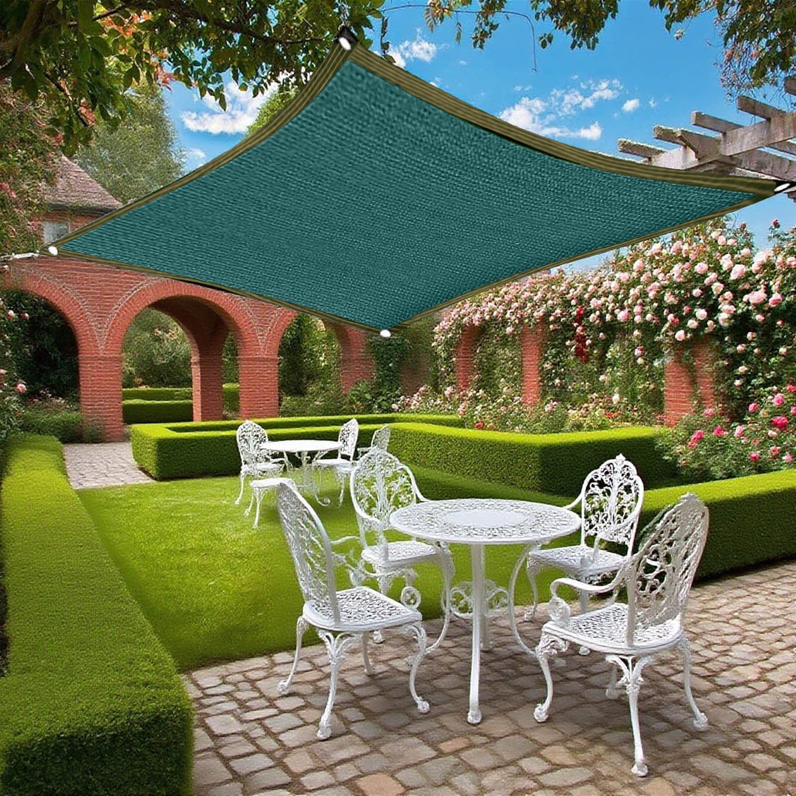 6.5x6.5Ft Shade Cloth,Breathable 90% Shading Rate Outdoor Sunshade for Garden Patio,Plants Greenhouse,Outdoor Pergola Lawn,Swimming Pool,Kennel Chicken Coop
