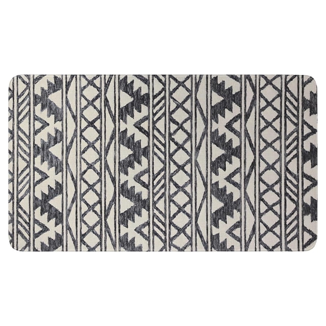30x17 Boho Small Rug in Absorbent Modern Geometric Design - Non-Slip Black/White Door Mat Door Mat for Entryway Kitchen Living Room or Bedroom