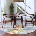 thumbnail image 4 of Easter Round Area Rugs Collection 8', Farmhouse Spring Rabbit Eggs Flowers Wooden Board Non Slip Indoor Circular Throw Runner Rug Floor Mat Carpet for Living Room Dining Table Bedroom Nursery, 4 of 9