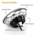 thumbnail image 4 of 2pcs 3.19" Wide Rim Kitchen Sink Stopper, Stainless Steel Drain Filter Strainer, Kitchen Sink Strainer Basket with Rubber Stopper, Universal Kitchen Sink Strainer, Prevent Kitchen Sink Clog, 4 of 8