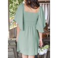 thumbnail image 2 of Womens 2023 Spring Summer Deep V Neck Elegant Bow tie Mini Dress S-XL, 2 of 5