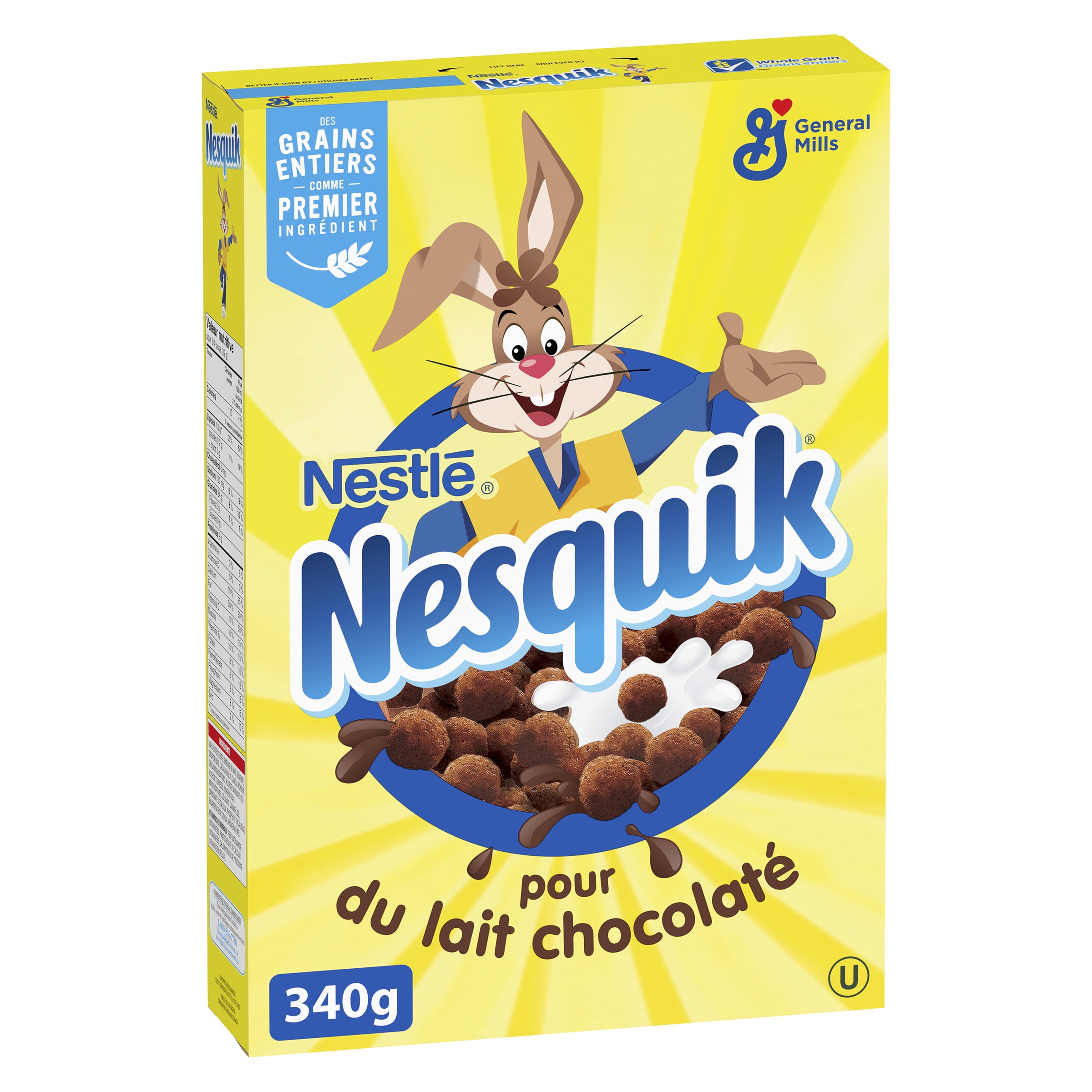 Nesquik Chocolate Breakfast Cereal, Whole Grains and Fibre, 340 g, 340 g