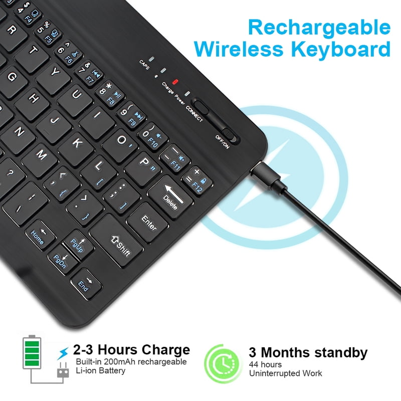Bluetooth Keyboard Mini Keyboard 200mAh Rechargeable Keyboard Wireless Gaming Keyboard for PC Laptop Tablet Android iOS Windows