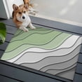 thumbnail image 3 of Area Rug 2x3ft Sage Green Gradient Stripe Ripple Area Rugs Washable Low Pile Floor Carpet for Bedroom, White Gray Abstract Line Non Slip Soft Rugs for Living Room Entryway Dining Room, 3 of 9