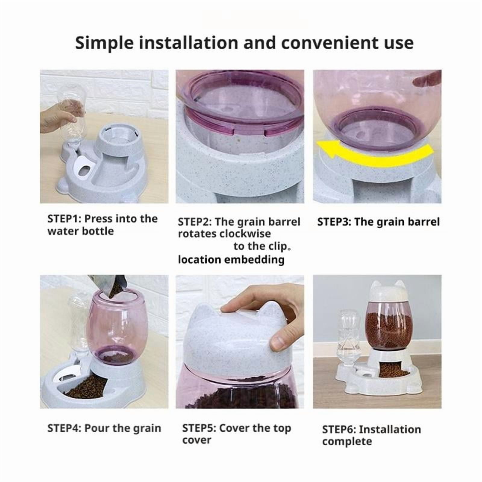 Cat bowl automatic feeder Automatic Dog Feeder Dog Cat Food Bowl With Water Fountain Large Capacity Pet Food Storage Dispenser