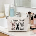 thumbnail image 4 of CaiYueKe Easter Bunny Storage Bag Zippered Pencil Case Cosmetic Makeup Organizer Travel Toiletry Bag Portable Burlap Pouch for Women Girls School Supplies Gifts, 4 of 7