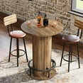 thumbnail image 5 of Table de Bar en Bois de 39,4 Po H, Table Ronde de Bistro/pub avec Repose-Pieds à Anneau en Métal, 5 of 5