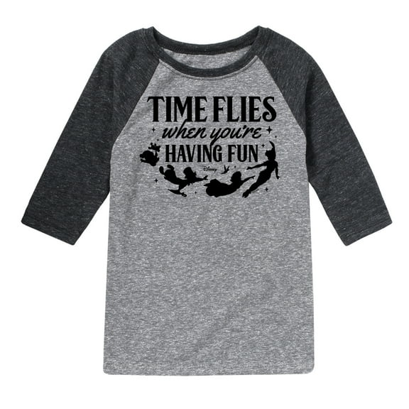Disney - Peter Pan - Time Flies When You're Having Fun - Toddler And Youth Raglan Graphic T-Shirt