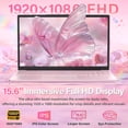 thumbnail image 2 of 15.6" Pink Laptop Computer AMD Athlon Silver 3050E, 16GB RAM 512GB SSD, FHD IPS Display, Backlit KB, Fingerprint, Webcam Privacy Shutter,180 ° Hinge, Win 11 Pro, USB-C, HDMI, Ultra-Thin, 2 of 6