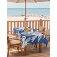 thumbnail image 2 of Outdoor Tablecloth with Umbrella Hole for Patio/Picnic/Party/Camping, Navy Blue Palm Trees Waterproof Table Cloth Rectangle Table Cover Washable, Farmhouse Tropical Summer Beach (54"x 80"), 2 of 9