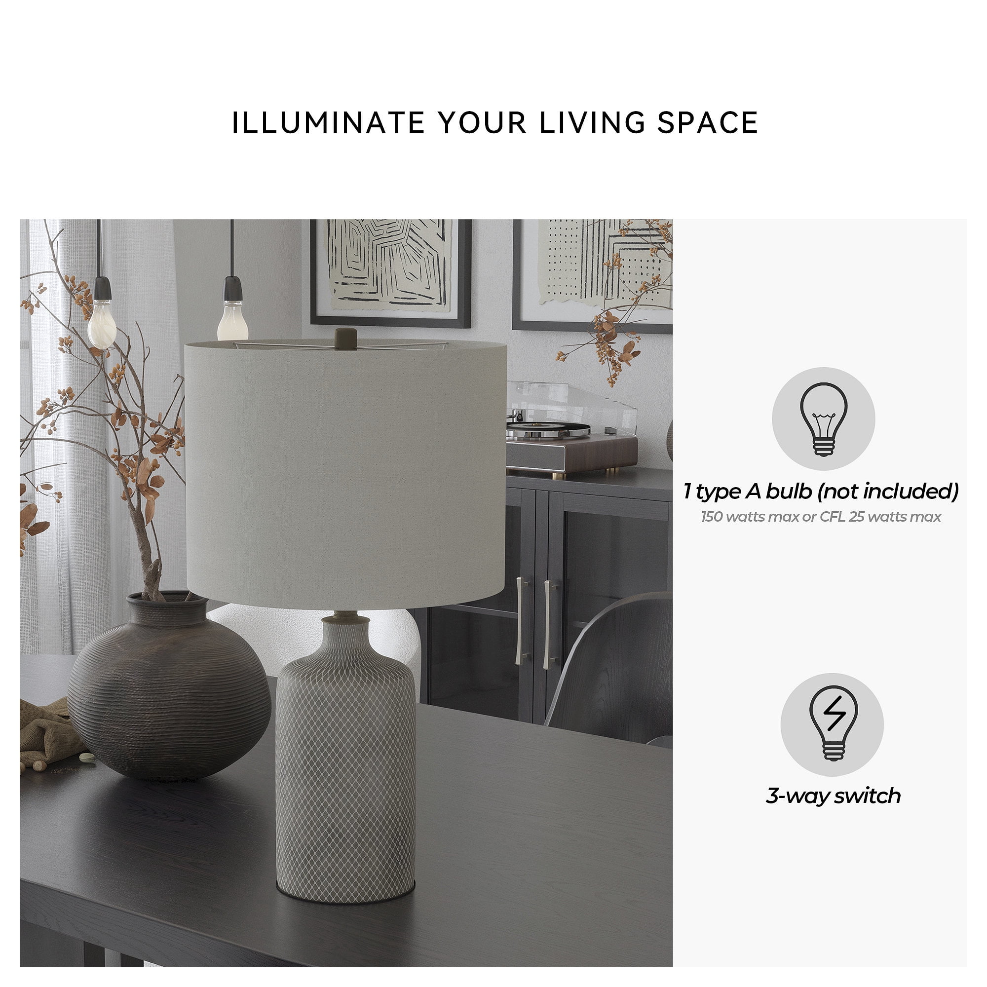 Signature Design by Ashley Contemporary Linus Table Lamp  Antique Black