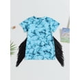thumbnail image 4 of Bagilaanoe Toddler Baby Girl Summer Dress Tie-Dye Print Short Sleeve Dresses 6M 9M 12M 18M 24M 3T 4T Kids Casual T-Shirt Dress, 4 of 8
