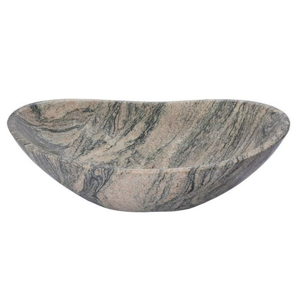 Eden Bath EB-S060JU-P 19.7 x 13 x 5.9 in. Polished Juparana Granite Stone Canoe Sink&#44; Dark