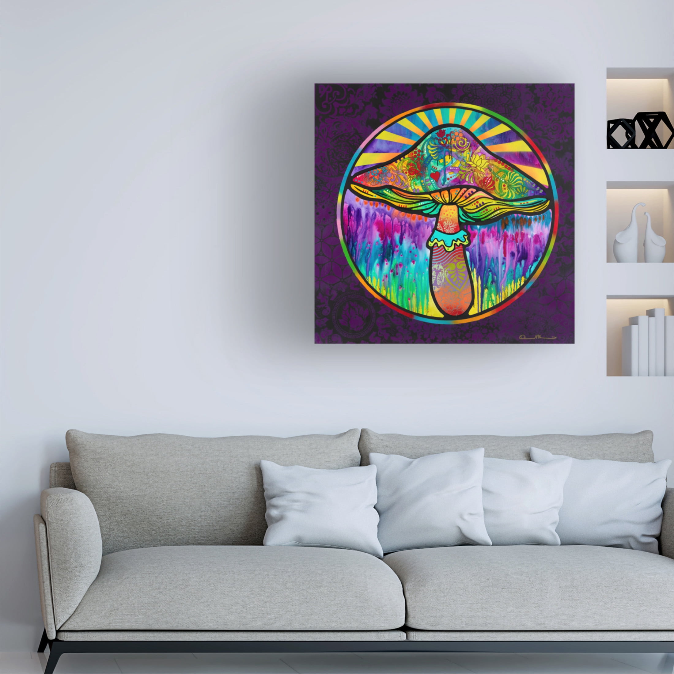 Canvas Wall Art - Dean Russo 'Mushroom' Wall Art for Living Room, Bedroom, or Office Décor by Trademark Fine Art - 35 x 35 Inches