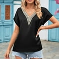 thumbnail image 2 of Sngxgn T-Shirt Crewneck Tee for Women Curved Hem(Black,M), 2 of 5