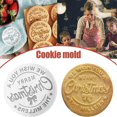 thumbnail image 1 of 8 Pcs Merry Christmas Cookie Stamp Clear Pattern 3D Raised Design Create Unique Baked Time-Saving Christmas Cookie Baking Stamp Circle One Size, 1 of 13