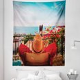 thumbnail image 1 of Spain Tapestry, Relaxing on Balcony Comfort and Leisure Scenic Sea Holiday Peaceful Terrace Photo, Fabric Wall Hanging Decor for Bedroom Living Room Dorm, 5 Sizes, Multicolor, by Ambesonne, 1 of 1