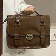 thumbnail image 6 of Fgnfyis School Backpack Student Autumn Winter Buckle Mailman College Style Commuting Briefcase Crossbody Kids Backpack Brown, 6 of 6