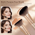 thumbnail image 3 of ALLFYL 6Pcs Makeup Brushes Set 12-in-1 Dual Ended Foundation Brush Kabuki Blush Bronzer and Eye Shadow Brushes Travel Makeup Brushes (Champagne Gold), 3 of 7