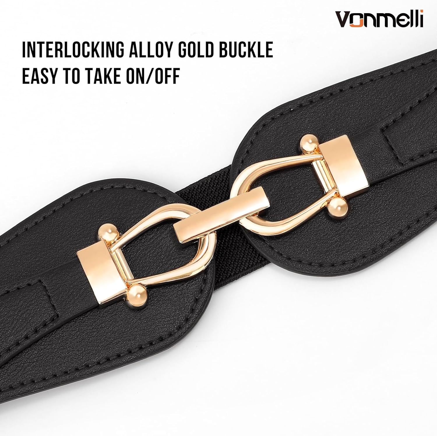 Wide Elastic Belts for Women Stretch Ladies Waist Belt with  display picture 2
