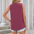 thumbnail image 4 of longantii Womens Sleeveless Tank Tops Summer V Neck Lace Front Tops Boho Vacation Beach Blouse Wine L, 4 of 7