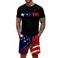 thumbnail image 2 of GrmtClth Usa Flag 2 Piece Outfits for Men Independence Day 1776-2026 Tee and Shorts Set Summer Short Sleeve Outfit Trendy Elastic Drawstring Clothing Wine XL, 2 of 4