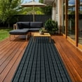 thumbnail image 3 of Debonair Runner Rug 1.3ft x 4 ft Indoor/Outdoor Low Profile, Hallway, Kitchen, Patio, Deck Area, RV, Entryway, Garage, with Natural Non-Slip Rubber Backing, Gray/Black Strip, 3 of 10